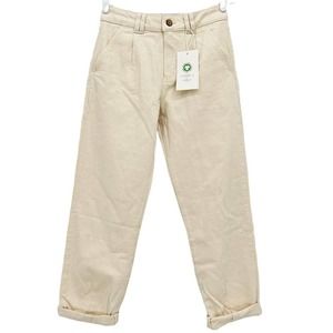 Sezane Women's Organic Textile Manu Trousers Flecked Ecru Pants